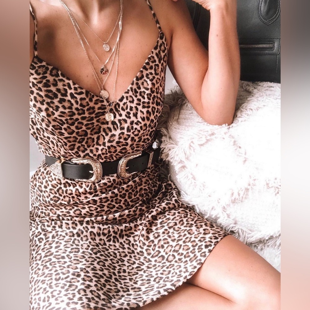 Run Wild Leopard Silky Midi Dress - Large